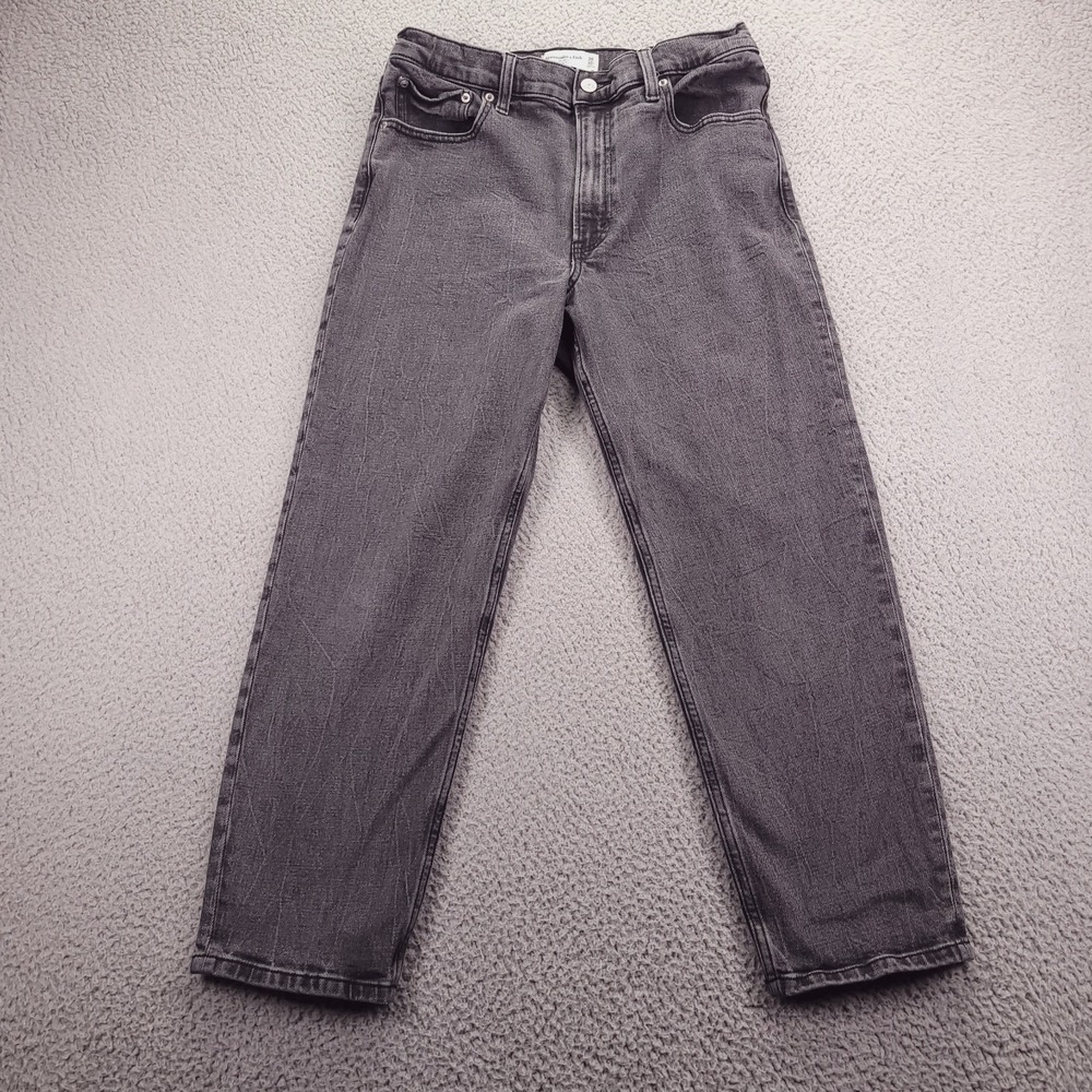 ABERCROMBIE Jeans Womens Size 30/10 Short The MOM High Rise‎ Faded Black Denim
